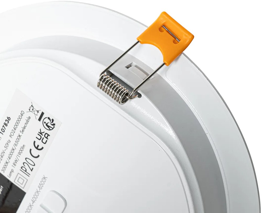 Sada 6 vstavaných bodových svetiel bielych 17 cm vrátane nastaviteľného LED Kelvina - Stephanie