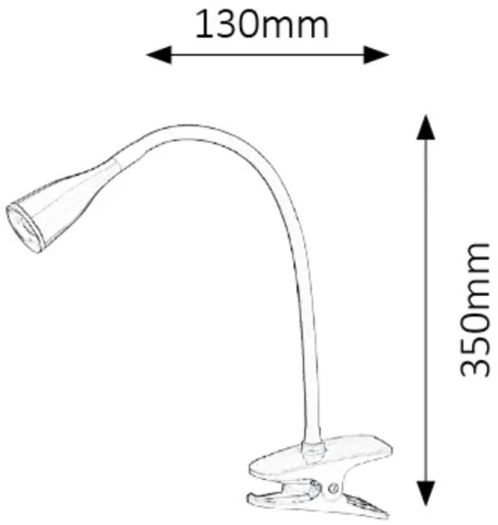 Rabalux 4196 - LED stolová lampa s klipom JEFF LED/4,5W/230V biela