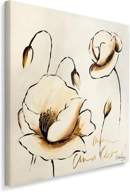 CARO Obraz na plátne - Flowers 20x20 cm