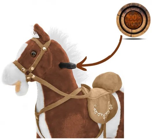 Hojdací koník Mustang tmavohnedý