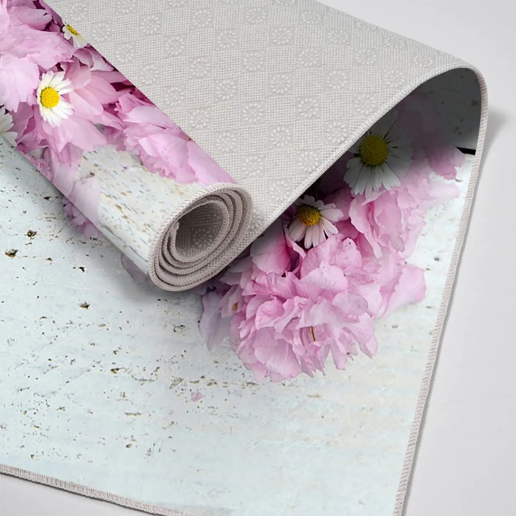 Súprava 2 kusov kúpeľňových predložiek FlowersForYou biela/ružová