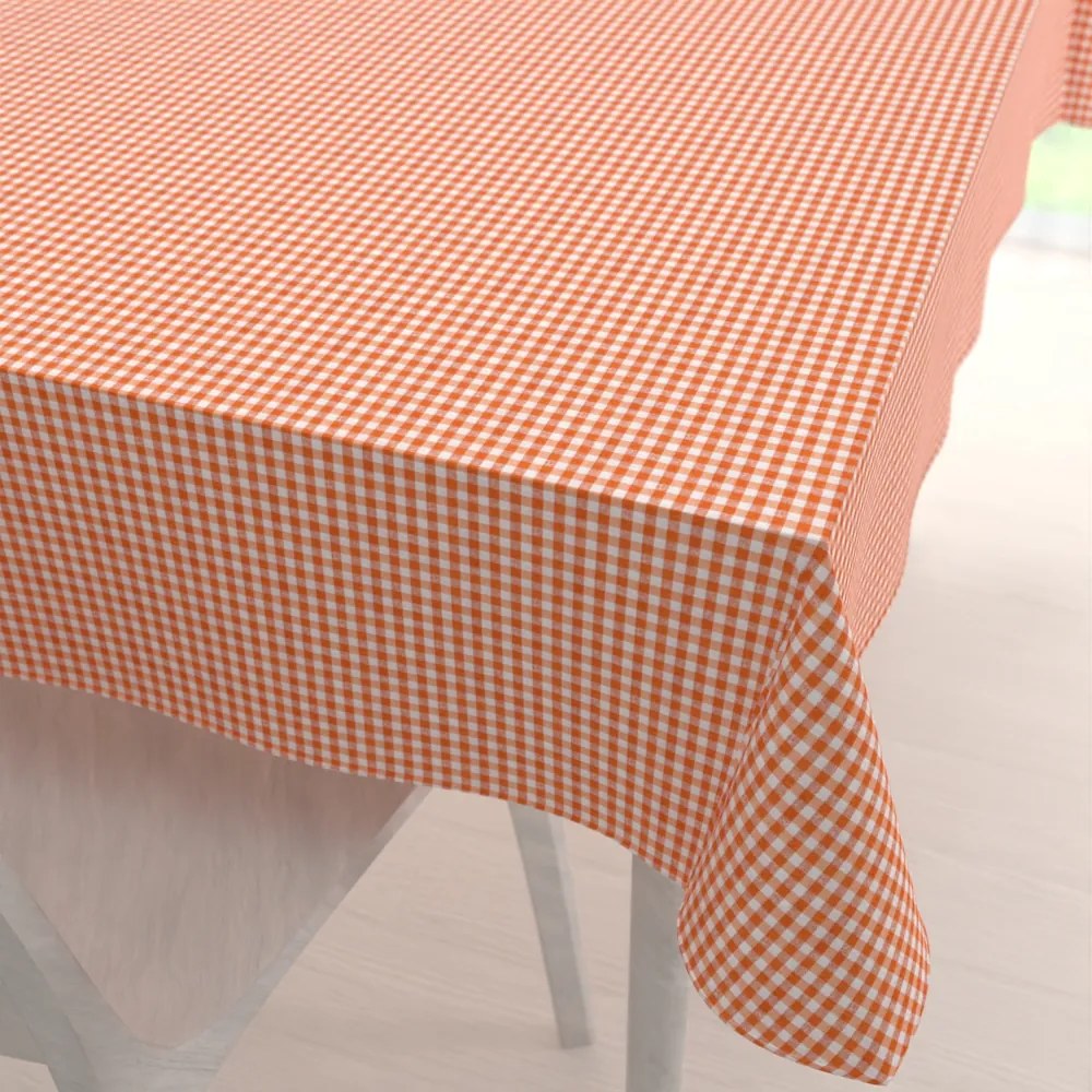 Biante Dekoračný obdĺžnikový obrus Rebeka RE-006 Oranžovo-biela kocka malá 130x220 cm