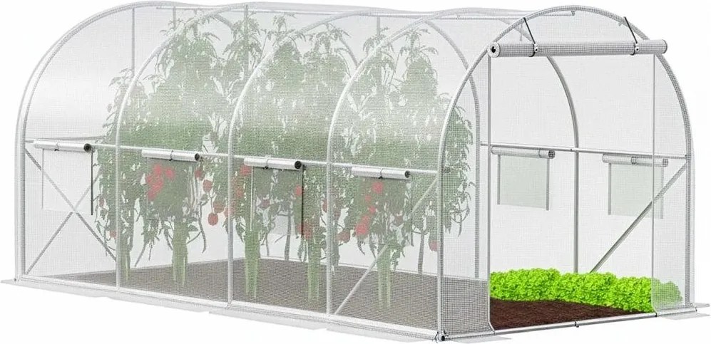 Springos Záhradný skleník / fóliovník 4 × 2,5 × 2 m GT0009 UV-4, 140 g/m²