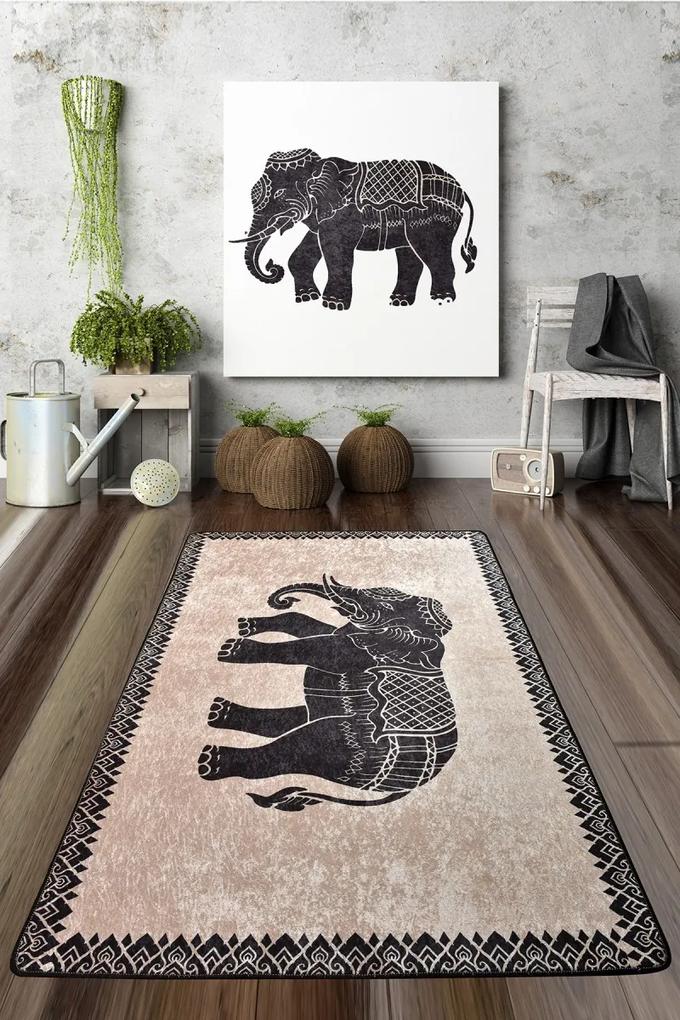 Koberec Elephant 80x200 cm béžový/čierny