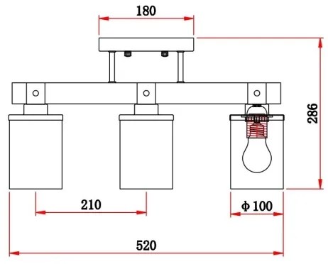 Brilagi - Prisadený luster VISTA 3xE27/60W/230V dub