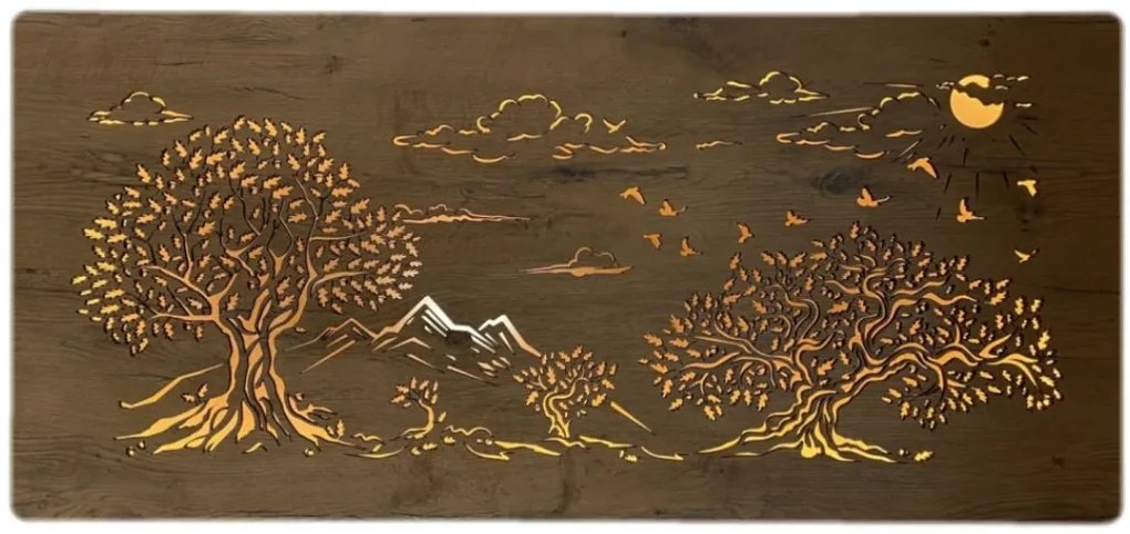 Podsvietený obraz na stenu Štyri stromy