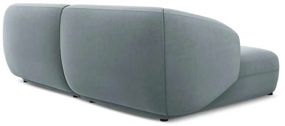 Svetlomodrá zamatová rohová pohovka (ľavý roh) Moana – Makamii