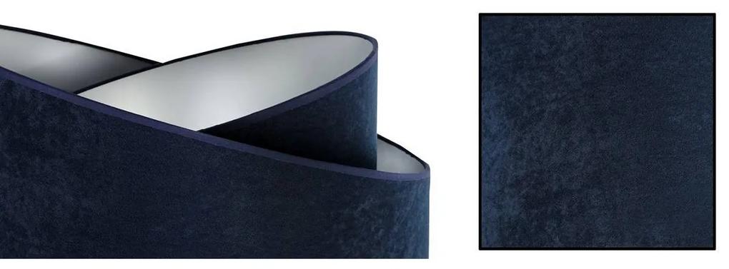Závesné svietidlo Mediolan, 1x tmavomodré/chrómové textilné tienidlo