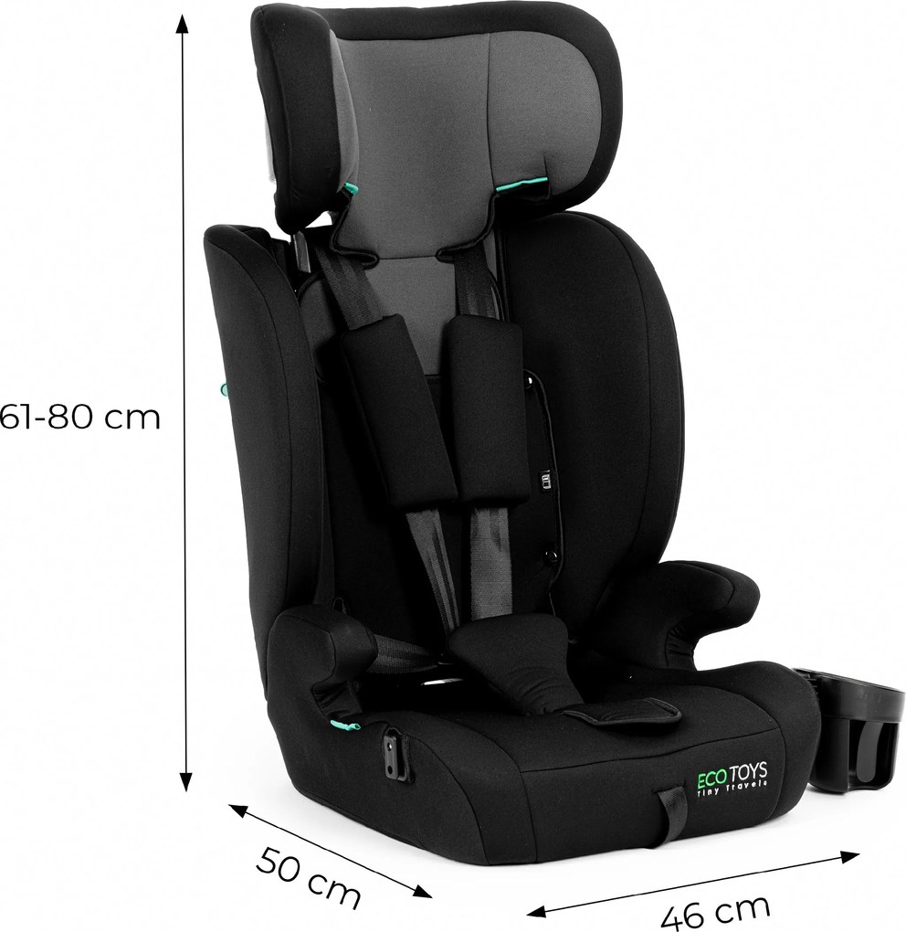 Detská autosedačka pre deti s výškou 76–150 cm, R129, držiak na nápoje ECOTOYS