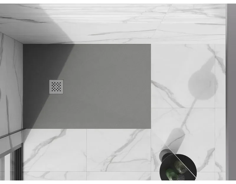 Mexen Stone+, obdĺžniková vanička z minerálneho kompozitu 100 x 80 cm, šedá-betónová, 44618010