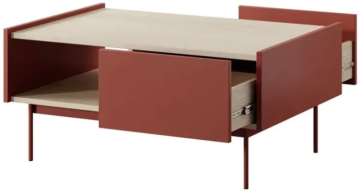 Konferenční stolek Color L97 červený/dub linea