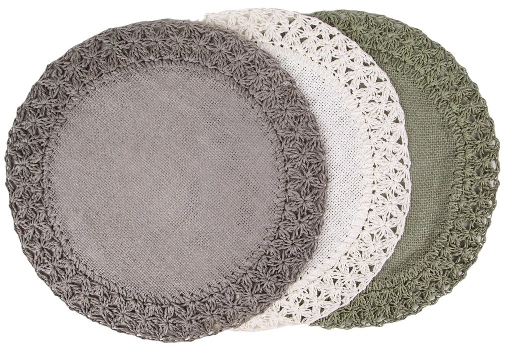 SADA 6KS PRESTIERANIE NA STÔL BOHO 11 (FI) 38 CM SIVÁ