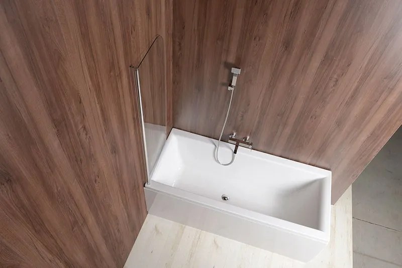 Aqualine Aqualine, VILMA vaňová zástena 600x1400 mm, chrom, číre sklo, AQ6014