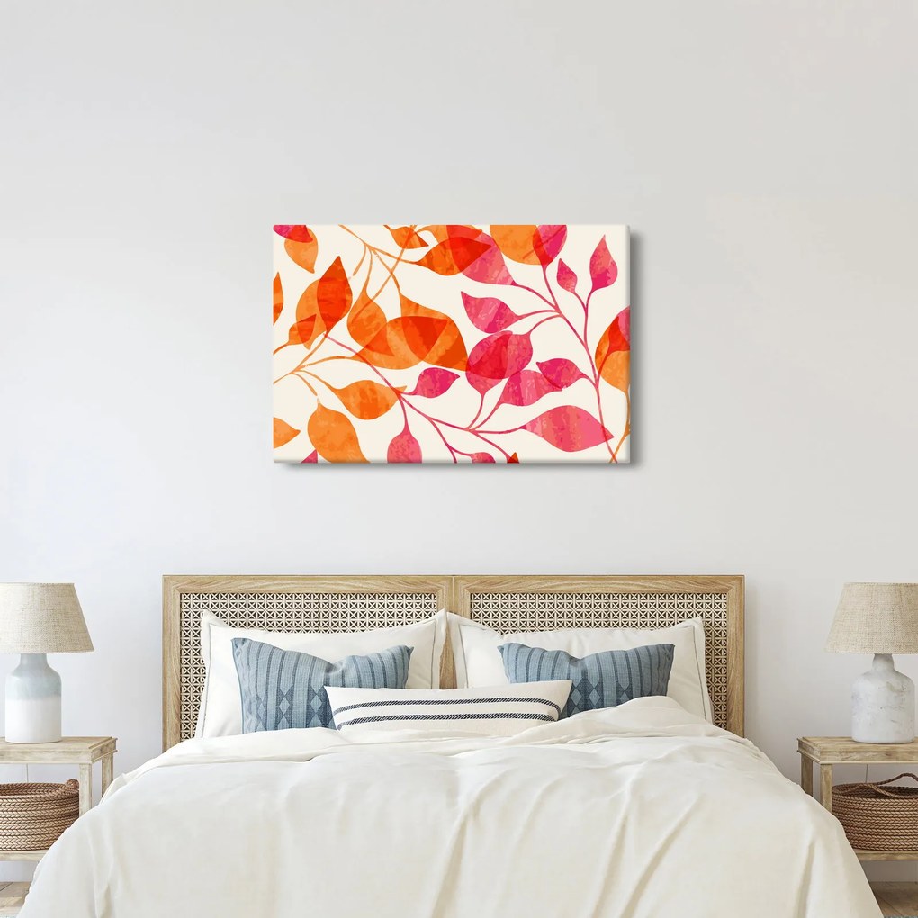 Obraz - Oranžové lístie (90x60 cm)
