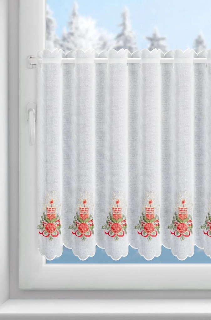KRÁTKA ZÁCLONA NA PÚTKACH XMAS15 145X70 CM VZOROVANÁ