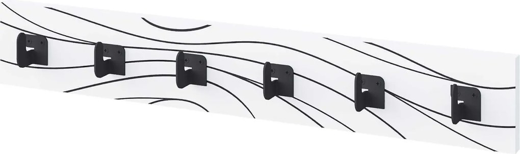 Nástenný vešiak Houseland FLOW 63 cm bielo-čierny