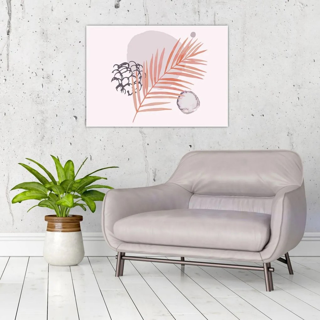 Sklenený obraz - Fialový minimalizmus N⁰3 (70x50 cm)
