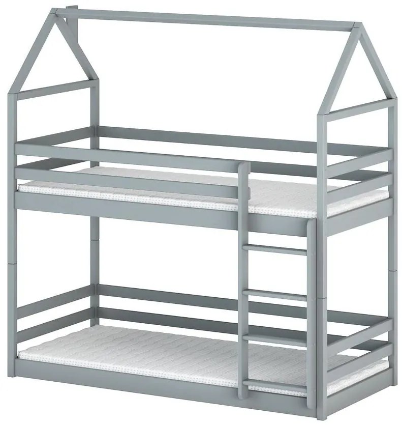 Posteľ Domček Axel 80x160 sivá