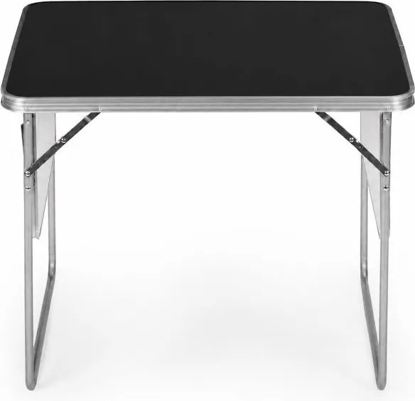 Skladací kempingový stôl 120 x 60 cm s policami a kufrovým dizajnom hnedá