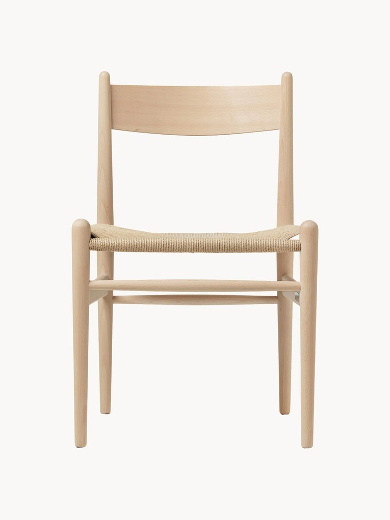 Drevená jedálenská stolička's ručne tkaným sedadlom CH36