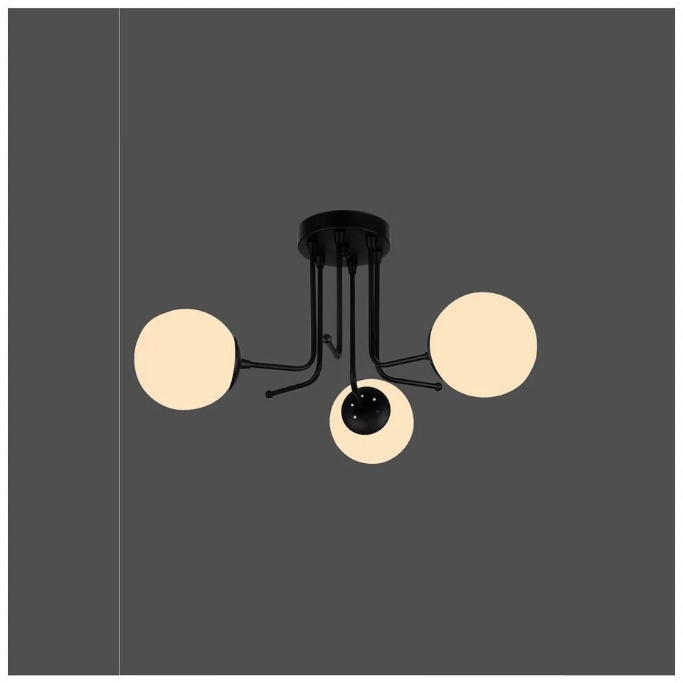 Čierne stropné svietidlo Squid Lighting Star, výška 34 cm