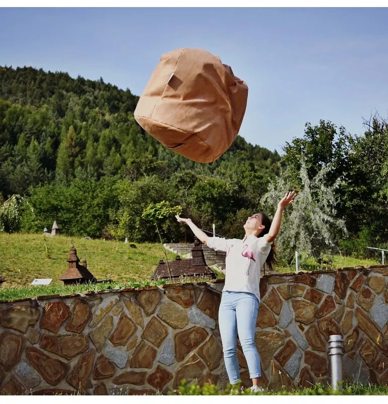 Sedací vak hruška semišová hnedá EMI