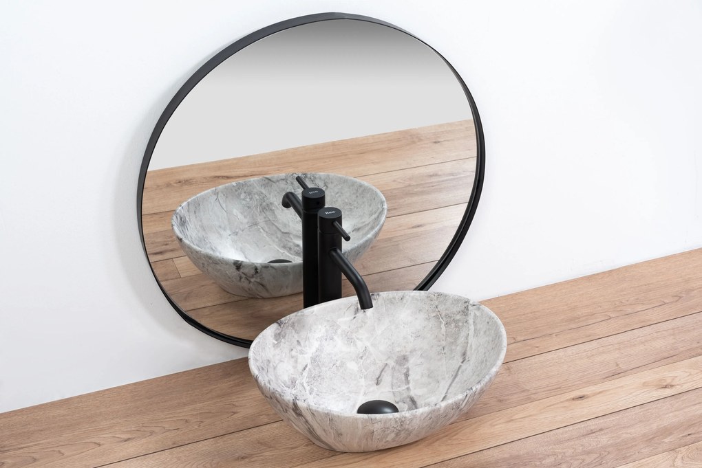 Rea Sofia Light Stone, umývadlo na dosku 410x345x150 mm, imitácia kameňa-šedá, REA-U9908