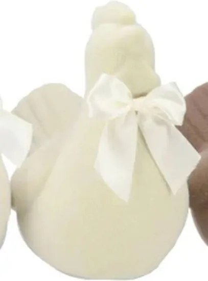 Béžová gigantická velikonoční slepice s mašlí Chicken Easter Flock XL - 38*29*42 cm