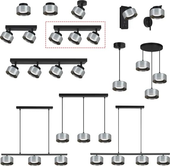 BRILAGI - LED RGB stmievateľné bodové svietidlo AURA LUX 3xGX53/14W/230V Wi-Fi Tuya čierna/dymová