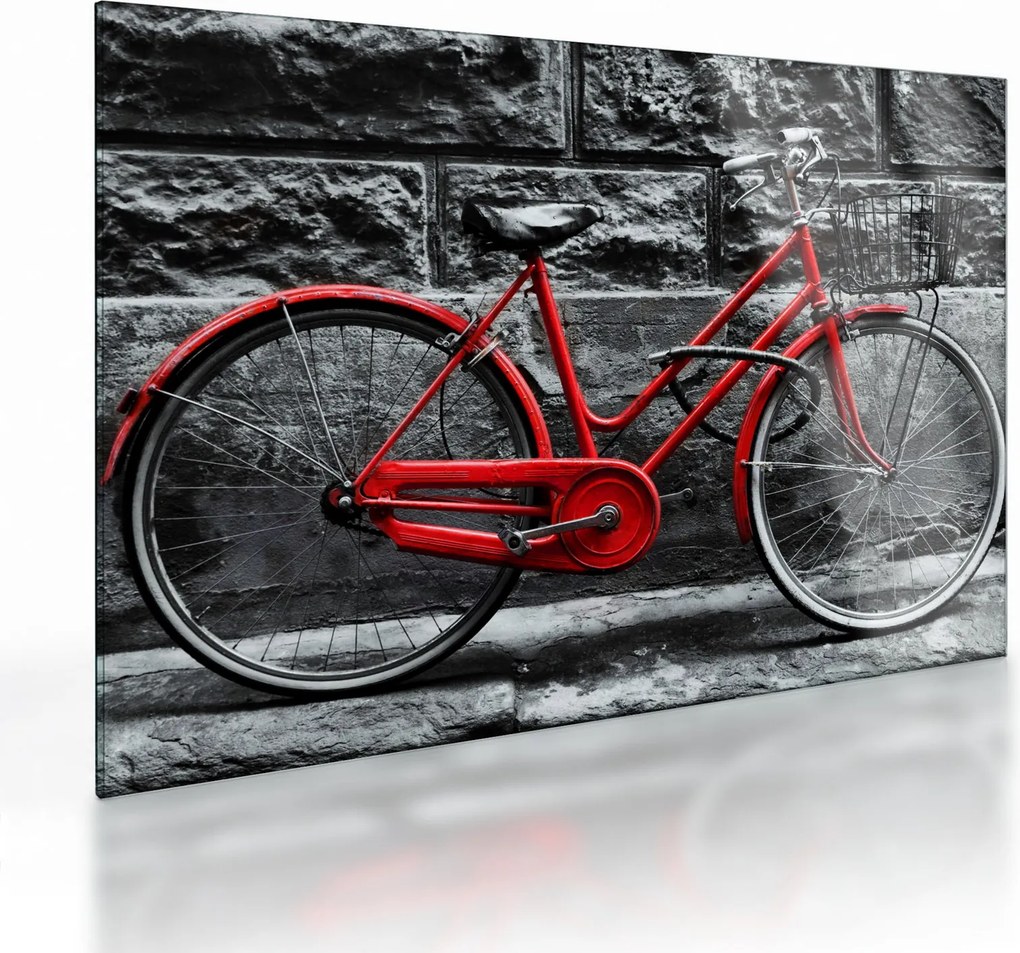 Sklenený obraz - Historický bicykel (70x50 cm)