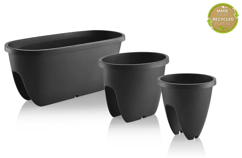 Gardenico Balkónový kvetináč na zábradlie Balconia OVI hnedá, pr. 60 cm, pr. 60 cm
