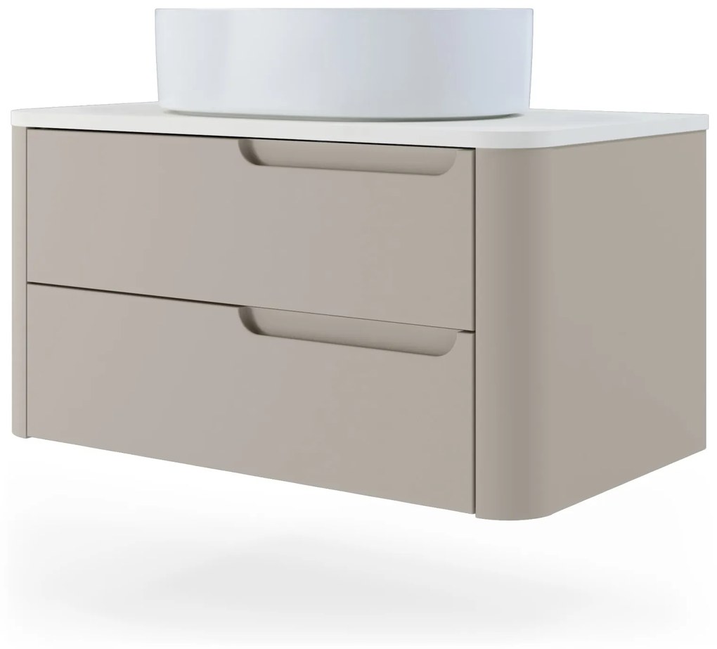 Závěsná umyvadlová skříňka s deskou Zora 79,3 cm kašmírová