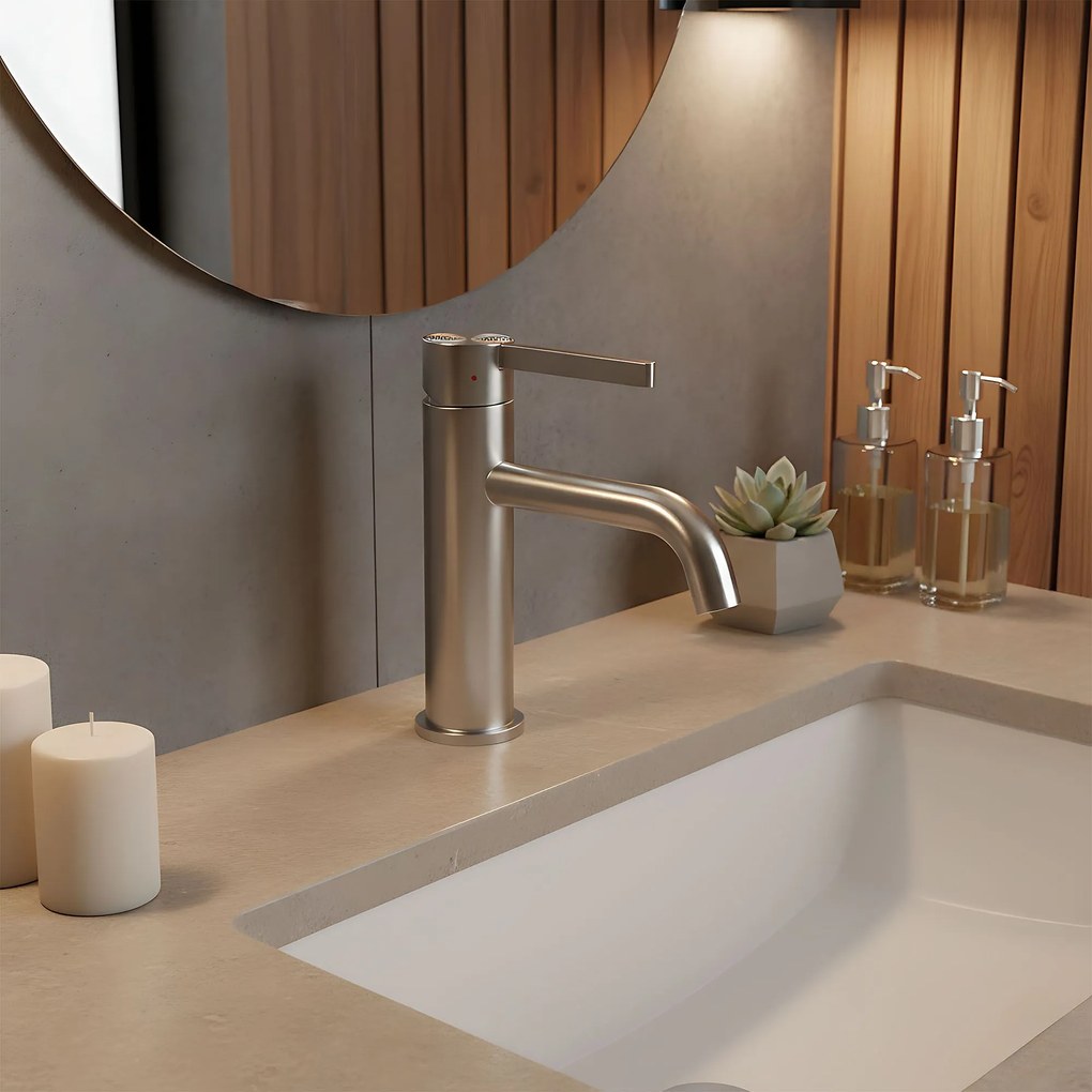 Rea Foster, umývadlová batéria h-180, brúsená oceľ, REA-B6323