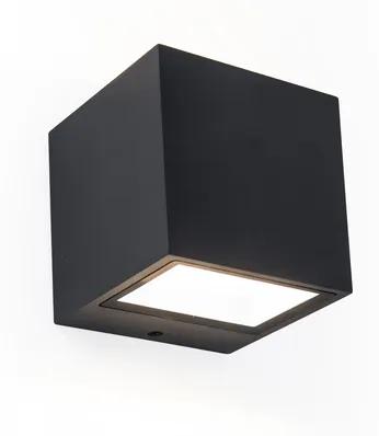 LUTEC Vonkajšie nástenné LED svietidlo GEMINI, 9W, teplá biela, štvorcová, čierna, IP54