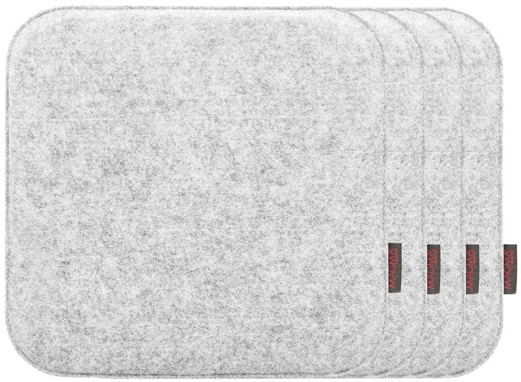 Magma Podložka na sedenie Avaro, 4 kusy (hranatý tvar, sivá)  (100247989)