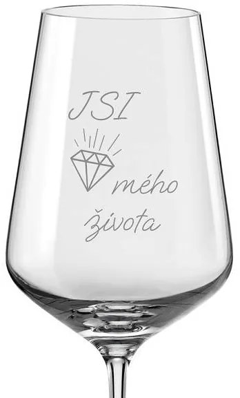 Pieskovaný pohár na víno Si poklad môjho života