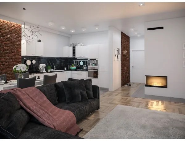 InFire - Rohový BIO krb 80x45 cm 3kW čierna