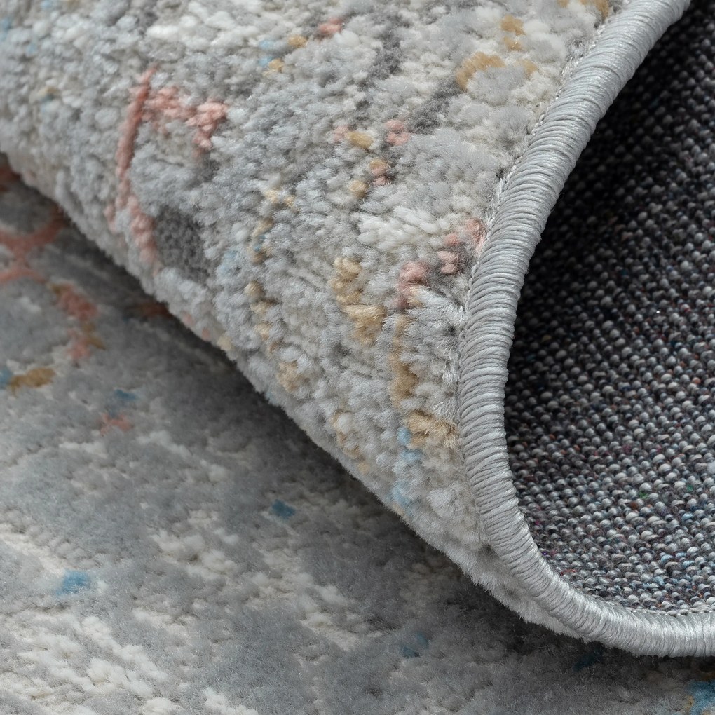 My Flair, Kusový koberec My Roots CA60086 Hellgrau kruh, 120x120 (priemer) kruh, šedá, chodba / predsieň