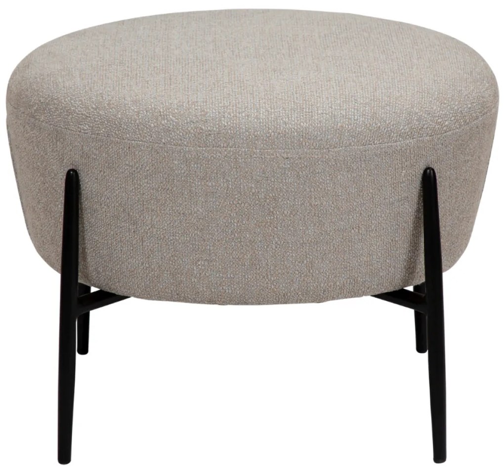 ORBIT TABURET stone bouclé/antique pewter