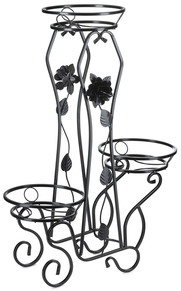 STOJAN NA KVETINÁČ ROSE 92X28X65 CM ČIERNA