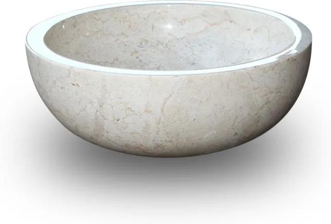Umývadlo z prírodného kameňa Gemma 501 leštený mramor Ø 45 cm Cream