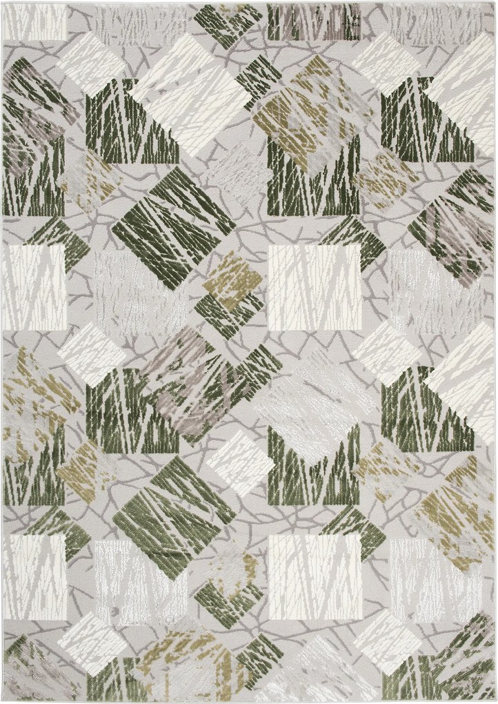 TA Koberec E464A SVETLO SIVÁ/TMAVOZELENÁ ASTHANE Rozmer: 140x200 cm