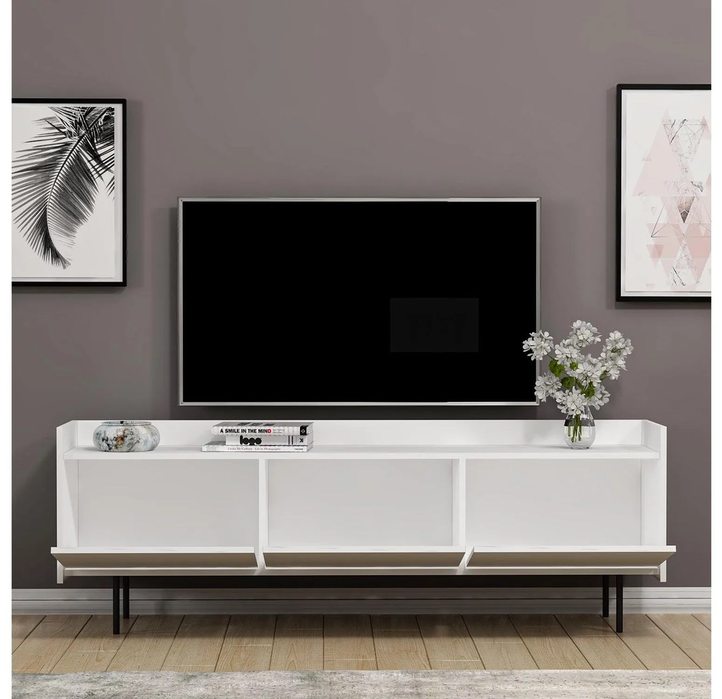 TV stolík/skrinka Keseno (biela) . Akcia -17%. Vlastná spoľahlivá doprava až k Vám domov. 1095458