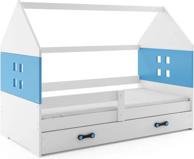 Expedo Dětská postel MIDO P1 COLOR + matrace + rošt ZDARMA, 80x160, bílá, modrá