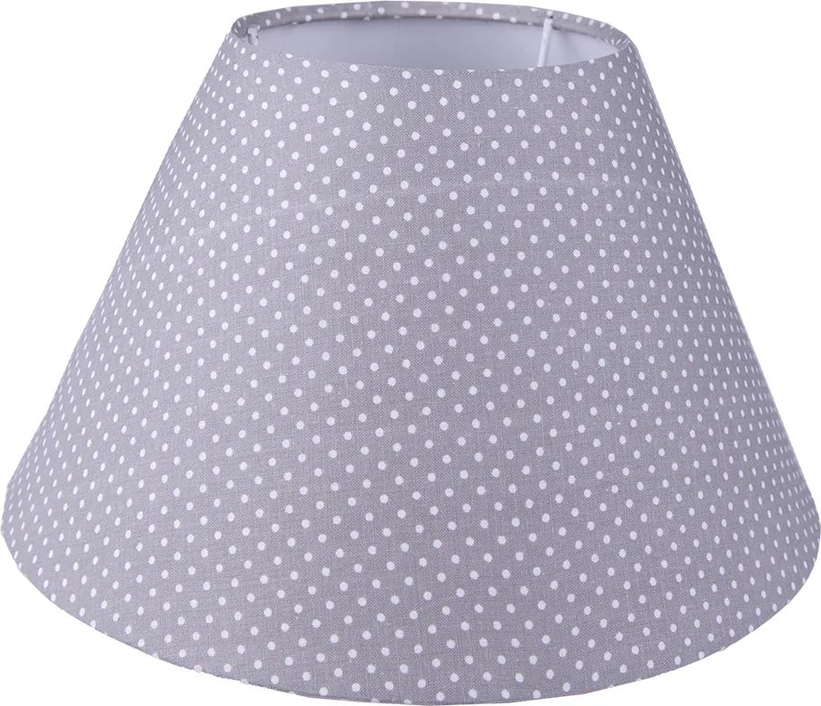 Šedé bodkované látkové tienidlo lampy - Ø 23*15 cm / E27