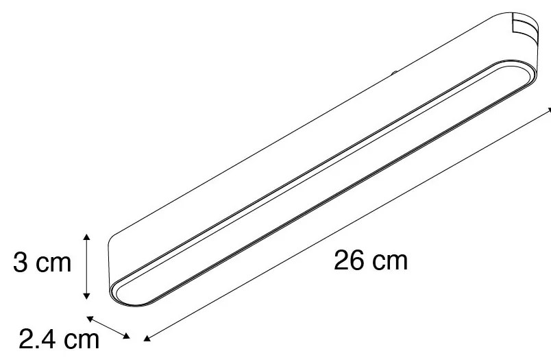 Moderné čierne koľajnicové bodové svetlo 1-fázové 10W 3000K - Magnetic Marra