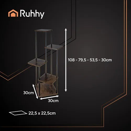 5-úrovňový stojan na kvety v loft štýle