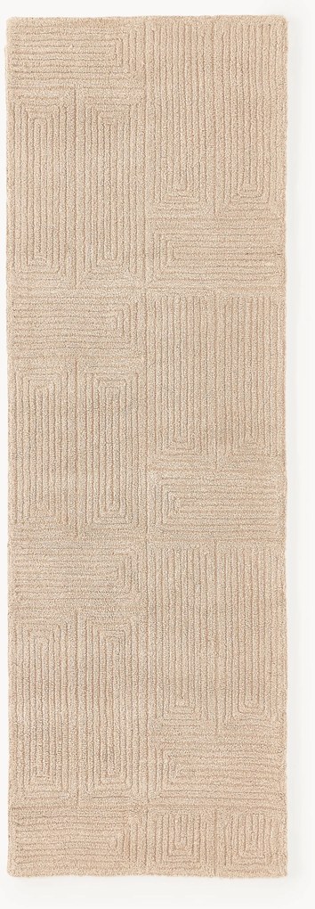 Ručne tuftovaný vlnený behúň s geometrickým vzorom Alexia