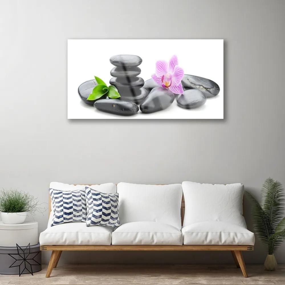 Obraz na skle Kvet kamene umenie 100x50 cm