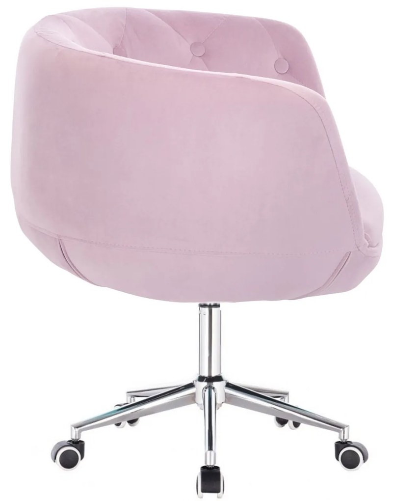 LuxuryForm DESIGN Kreslo MONTANA VELUR na striebornej podstave s kolieskami - levanduľa